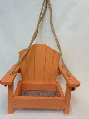 Belavi Adirondack Chair Hanging Bird Feeder Orange Wood Belavi Adirondack Chair